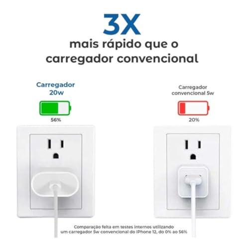         Cabo Usb-C-Lightning + Fonte Carregador 25W Turbo Compatível iPhone X Xr SE 11 12 13 14 Premium LAGUS IMP.       