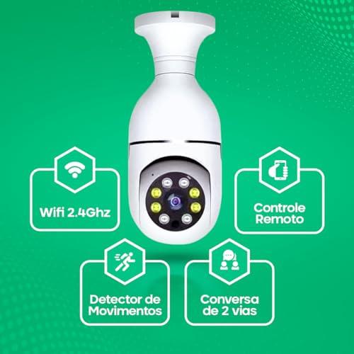         Camera Ip Inteligente 1080P Wifi Lampada Panoramica Giratória 360° Yoosee Espiã e Segurança | Alpha Ecom       