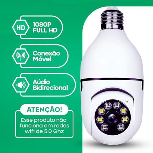         Camera Ip Inteligente 1080P Wifi Lampada Panoramica Giratória 360° Yoosee Espiã e Segurança | Alpha Ecom       