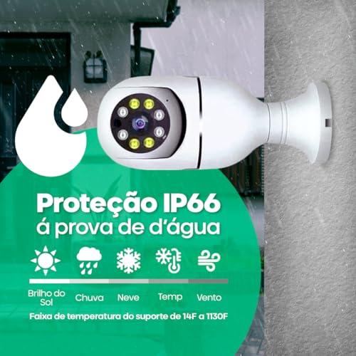         Camera Ip Inteligente 1080P Wifi Lampada Panoramica Giratória 360° Yoosee Espiã e Segurança | Alpha Ecom       