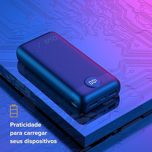         Carregador Portátil (Power Bank) Ultra Rápido 20000mAh Power Delivery 20W 2 Saídas USB + 1 Saída/Entrada USB-C Preto I2GO - I2GO PRO       