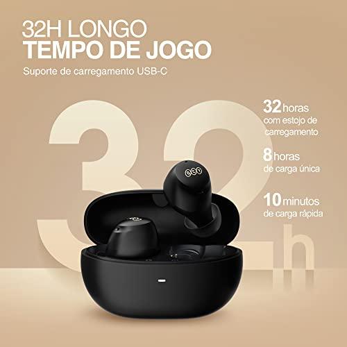         QCY HT07 ArcBuds ANC Fone De Ouvido Bluetooth, Fone Sem Fio Com 40dB Cancelamento De Ruído Ativo, 6 Microfones, 32 Horas De Reprodução - Preto       