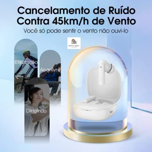         Fone de Ouvido Bluetooth QCY HT05 Melobuds ANC, Fone Cancelamento de Ruido Ativo, 40db ANC Headphone com 6 Microfone, Fone sem fio 30 Tempo de Jogo (Branco)       