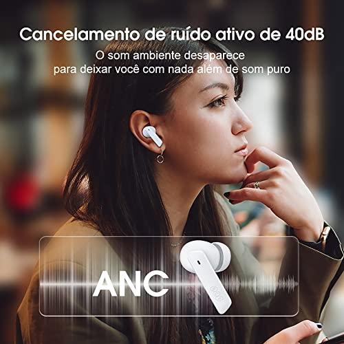         Fone de Ouvido Bluetooth QCY HT05 Melobuds ANC, Fone Cancelamento de Ruído Ativo, 40db ANC Headphone com 6 Microfone, 30 Tempo de Jogo (Preto)       